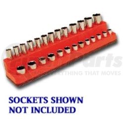 MECHANIC'S TIME SAVERS 721 1/4" Dr Shallow/Deep 26-Hole Magnetic Socket Organizer, Std Red