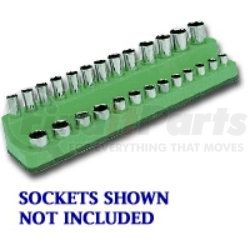 Mechanic's Time Savers 726 1/4" Dr Shallow/Deep 26-Hole Magnetic Socket Organizer, Dark Green