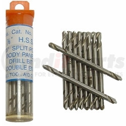 SG Tool Aid 15210 10 Pieces 1/8" Stubby Body Panel HSS Double End Drill Bits