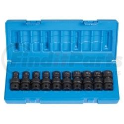 Grey Pneumatic 1610UM 10-Piece 3/8 in. Drive 12-Point Metric Universal Impact Socket Set