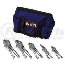 Vise Grip 2077704 5 Piece Locking Pliers Set in a Canvas Tool Tote Bag