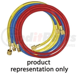 Mastercool 84722 72" Yellow R134a Hose with Shut-Off Valve, 1/2" Acme-F