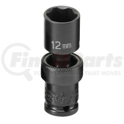 Grey Pneumatic 912UMS 1/4" Surface Drive x 12mm Standard Universal Socket