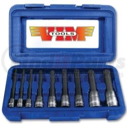 Vim Tools XZN400 9 Pc. 4" Long XZN Triple Square Driver Set, S2 Stainless Steel