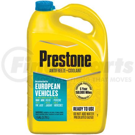 PRESTONE PRODUCTS AF6100 - extended life european teal vehicles 50/50 antifreeze/coolant, 1 gal. | prestone european vehicles (teal) antifreeze+coolant -1 gal-ready to use, 50/50
