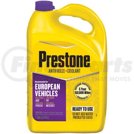 Prestone Products AF6500 Prestone  European Vehicles (Violet) - Antifreeze+Coolant (1 Gal - Ready to Use)