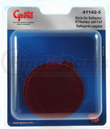 Grote 41142-5 Stick-On Tape Reflectors - Red, Multi Pack