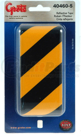 Grote 40460-5 Reflective Tape - 24 in. x 2 in. Strip, Black ad Yellow