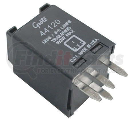 Grote 44120 Hazard Warning Flasher - Square, Black, 4-Pin, Electronic LED
