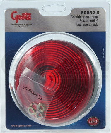 Grote 50852-5 4" Two-Stud Stop / Tail / Turn Light - w/ License Window, Multi Pack