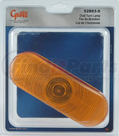 Grote 52893-5 Torsion Mount III Oval Stop / Tail / Turn Light - Front Park, Female Pin, Yellow Turn, Multi Pack