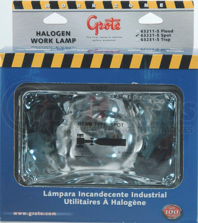 Grote 63221-5 4in. x 6in. Rectangular Rubber Work Lights, Halogen, Spot, Retail Pack