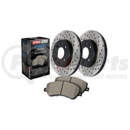 Front Stoptech 938.42028 Street Axle Pack Drilled & Slotted Front Stoptech 938.42028 Street Axle Pack Drilled & Slotted