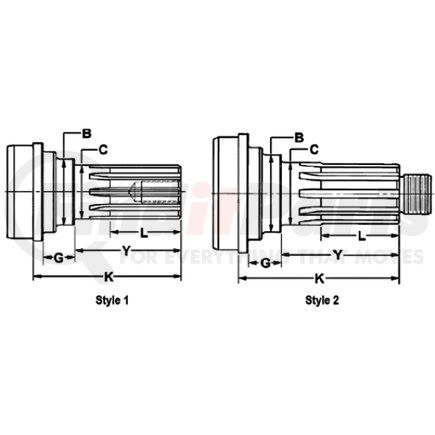 Dana 3-53-191 STUB SHAFT