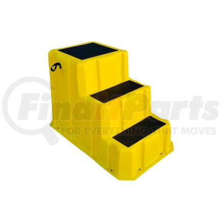US Roto Molding NST-3 YEL 3 Step Nestable Plastic Step Stand - Yellow 26"W x 43"D x 28"H - NST-3 YEL