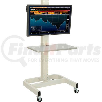 Global Industrial 239192BBGE Global Industrial&#8482; Orbit Mobile LCD/Plasma Cart with Power Outlets, Beige
