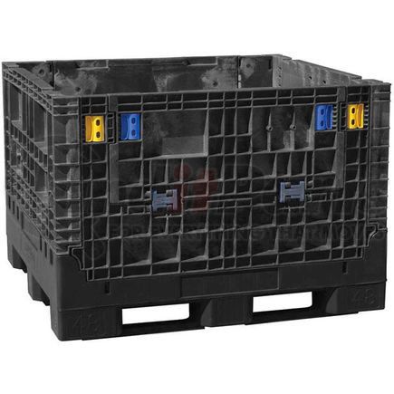 Akro Mils BN4845512010000 Buckhorn Folding Bulk Shipping Container - BN4845512010000 - 48x45x50 2000 Lbs. Black