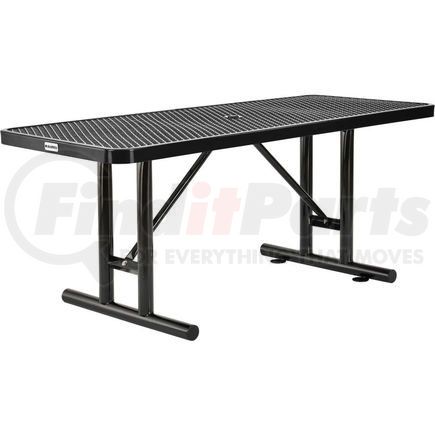 Global Industrial 277560BK Global Industrial&#153; 6' Rectangular Steel Outdoor Table, Expanded Metal, Black