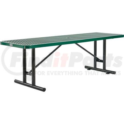 Global Industrial 277570GN Global Industrial&#153; 8' Rectangular Steel Outdoor Table, Expanded Metal, Green