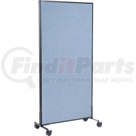 GLOBAL INDUSTRIAL 695788MBL Interion&#174; Mobile Office Partition Panel, 36-1/4"W x 96"H, Blue