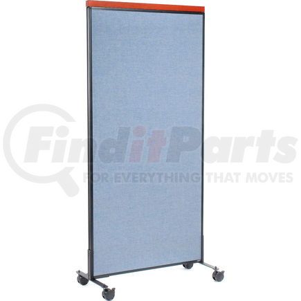 GLOBAL INDUSTRIAL 695792MBL Interion&#174; Deluxe Mobile Office Partition Panel, 36-1/4"W x 96"H, Blue