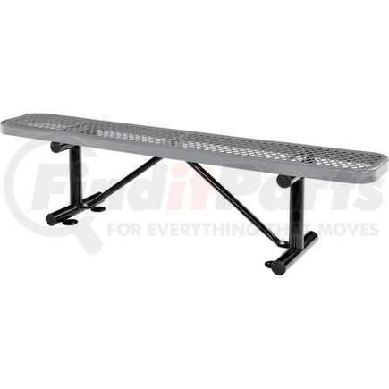 GLOBAL INDUSTRIAL 277156GY Global Industrial&#8482; 6 ft. Outdoor Steel Flat Bench - Expanded Metal - Gray