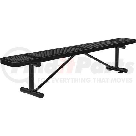 Global Industrial 262076BK Global Industrial&#8482; 8 ft. Outdoor Steel Flat Bench - Perforated Metal - Black