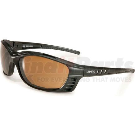 North Safety S2601HS Uvex&#174; Livewire Safety Glasses, Matte Black Frame, Espresso Lens