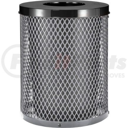 Global Industrial 261924GY Global Industrial&#153; Outdoor Diamond Steel Trash Can With Flat Lid, 36 Gallon, Gray