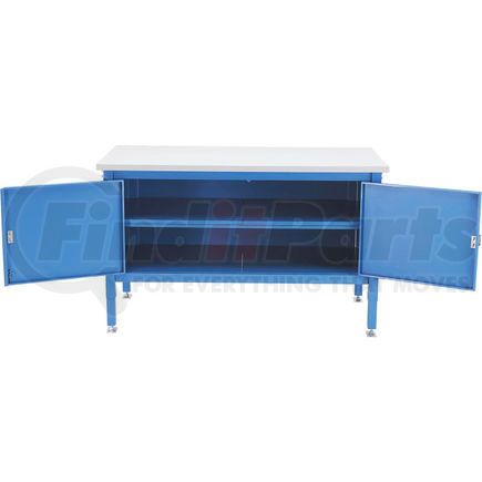 Global Industrial 253948BL Global Industrial&#153; 60 x 30 Security Cabinet Bench - Plastic Square Edge