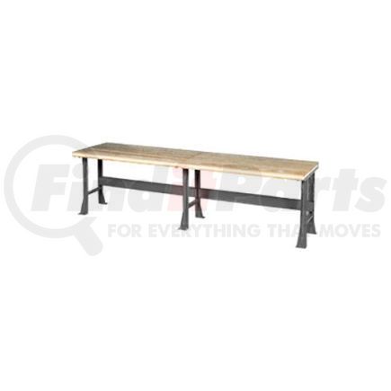 Global Industrial 488020 Global Industrial&#153; 144"W x 30"D Extra Long Industrial Workbench, Shop Top Safety Edge - Gray