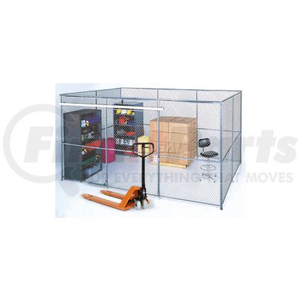 Global Industrial 603282 Global Industrial&#8482; Wire Mesh Partition Security Room 20x15x8 without Roof - 2 Sides