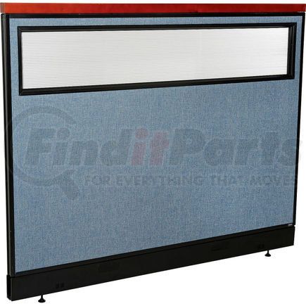GLOBAL INDUSTRIAL 694768WNBL Interion&#174; Deluxe Office Partition Panel w/Partial Window & Raceway 60-1/4"W x 47-1/2"H Blue