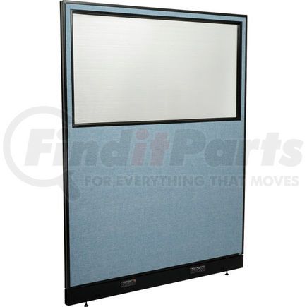 GLOBAL INDUSTRIAL 694713WEBL Interion&#174; Electric Office Partition Panel with Partial Window, 60-1/4"W x 76"H, Blue