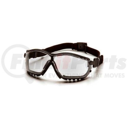 Pyramex Safety Glasses GB1810ST V2g&#174; Eyewear Clear Anti-Fog Lens , Black Strap/Temples