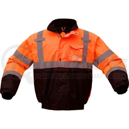 GSS Safety 8002-MD GSS Safety 8002 Class 3 Waterproof Quilt-Lined Bomber Jacket, Orange/Black, Medium