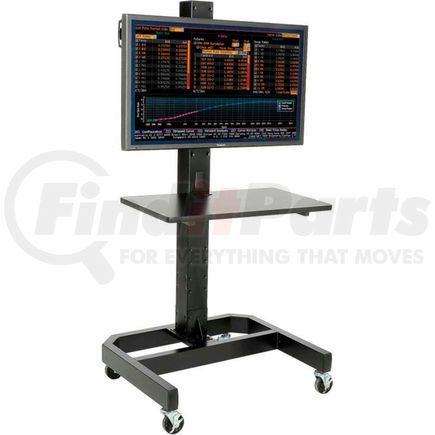 Global Industrial 239192BKE Global Industrial&#8482; LCD/Plasma Mobile Cart with Power Outlet - Black