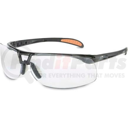 North Safety S4200HS Uvex&#174; S4200HS Protege Safety Glasses, Black Frame, Clear HS Lens