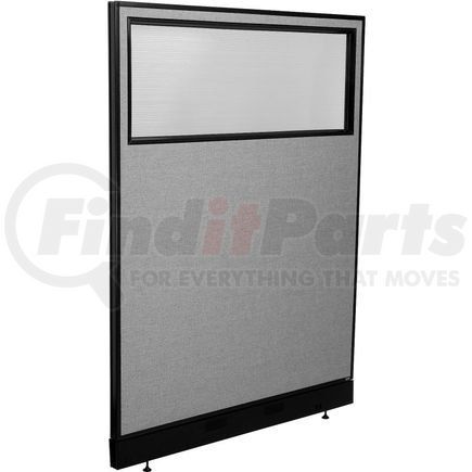 Global Industrial 694724WPGY Interion&#174; Office Partition Panel with Partial Window & Pass-Thru Cable, 48-1/4"W x 64"H, Gray