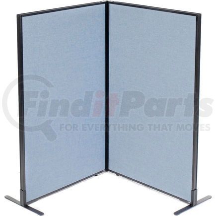 Global Industrial 695028BL Interion&#174; Freestanding 2-Panel Corner Room Divider, 36-1/4"W x 60"H Panels, Blue