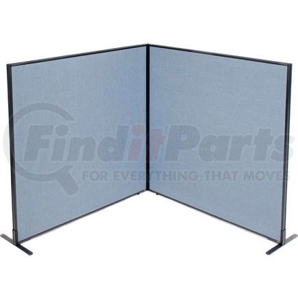 GLOBAL INDUSTRIAL 695107BL Interion&#174; Freestanding 2-Panel Corner Room Divider, 60-1/4"W x 60"H Panels, Blue