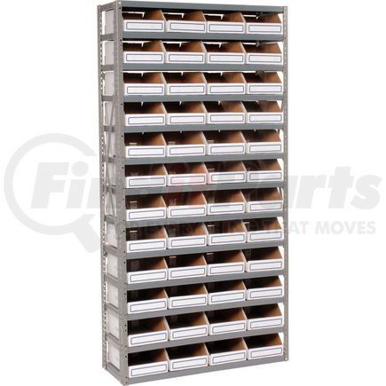 Global Industrial 235009 Global Industrial&#153; Steel Open Shelving with 48 Corrugated Shelf Bins 13 Shelves - 36x12x73
