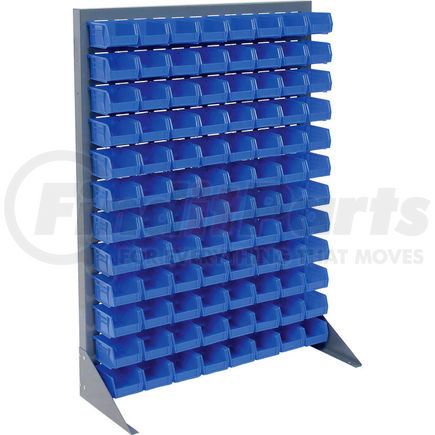 Global Industrial 550156BL Global Industrial&#153; Singled Sided Louvered Bin Rack 35 x 15 x 50 - 96 Blue Premium Stacking Bins