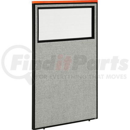 GLOBAL INDUSTRIAL 694667WGY Interion&#174; Deluxe Office Partition Panel with Partial Window, 36-1/4"W x 61-1/2"H, Gray