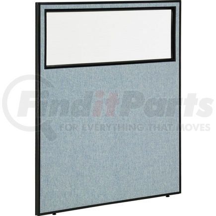 Global Industrial 694660WBL Interion&#174; Office Partition Panel with Partial Window, 48-1/4"W x 60"H, Blue