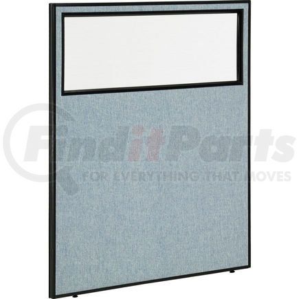 GLOBAL INDUSTRIAL 694660WBL Interion&#174; Office Partition Panel with Partial Window, 48-1/4"W x 60"H, Blue