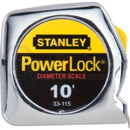 Stanley  33-115 Stanley 33-115 PowerLock&#174; 1/4"x10' Pocket Tape Rule W/Diameter Scale