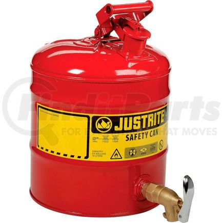 Justrite 7150150 Justrite&#174; 5 Gallon Safety Shelf Can with Bottom Faucet 08902, 7150150