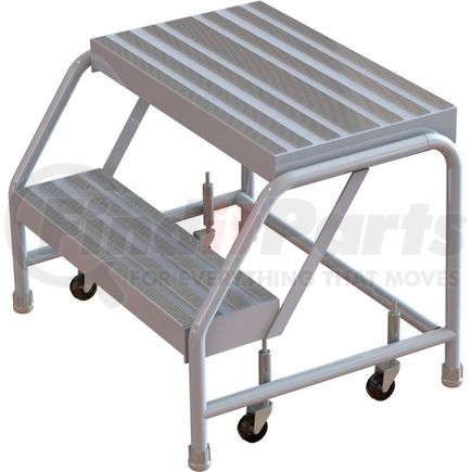 Tri-Arc WLAR002244 2 Step Aluminum Rolling Ladder, 24" W Ribbed Step, W/O Handrails - WLAR002244