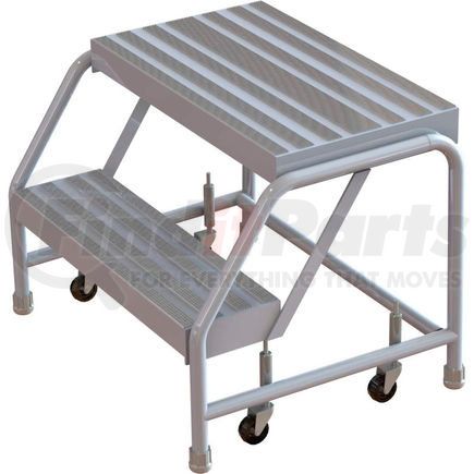 TRI-ARC WLAR002244 2 Step Aluminum Rolling Ladder, 24" W Ribbed Step, W/O Handrails - WLAR002244